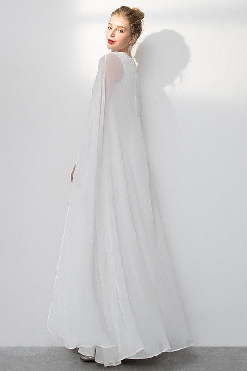 A-Line Floor Length Elastic Cloth Wedding Dress 718869750872 - COCOMELODY