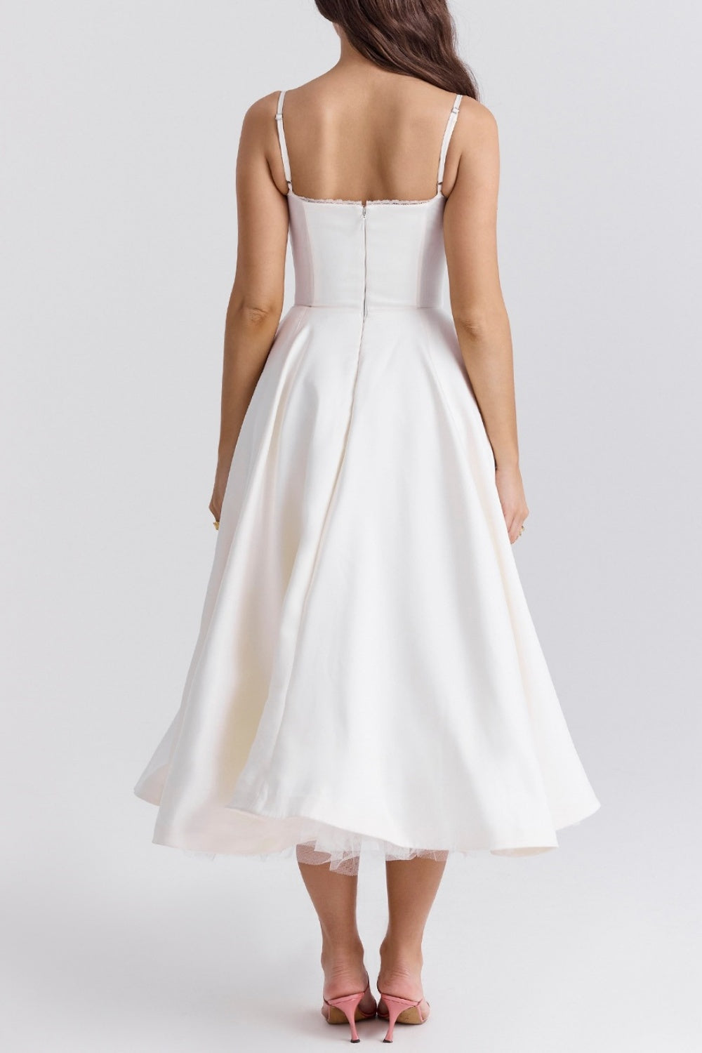 A-line Midi satin Formal Evening Dresses 803510185058