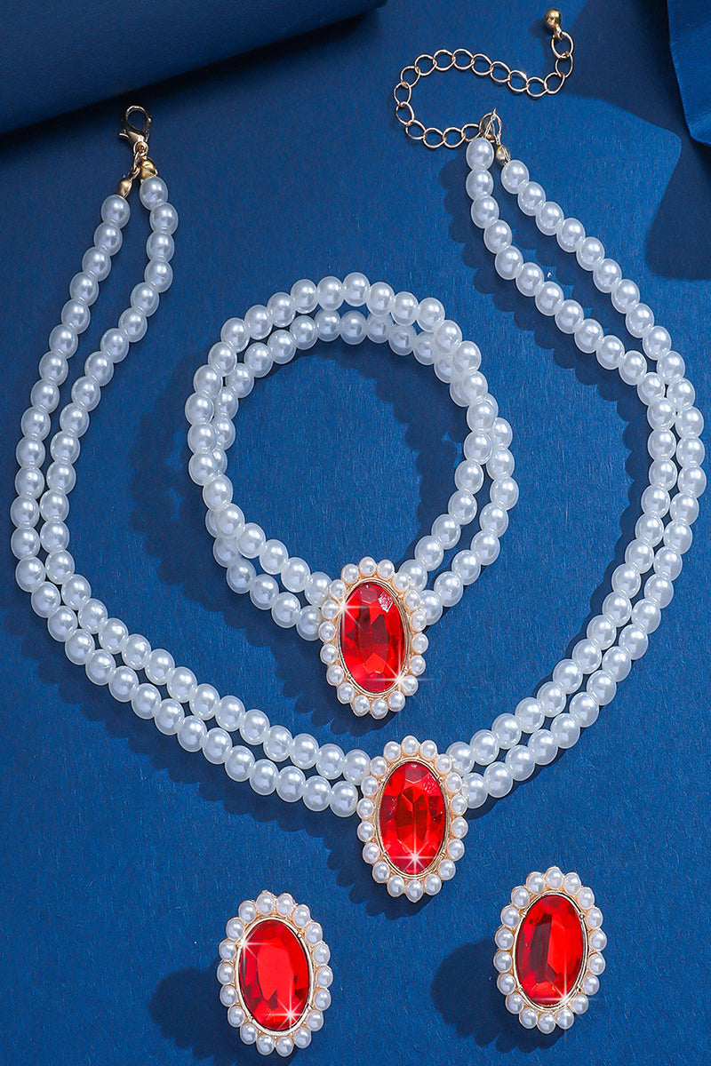 Classic Pearl/Bracelet/ Wedding Earrings/Necklace Jewelry Sets (Set of 3) 834263932975