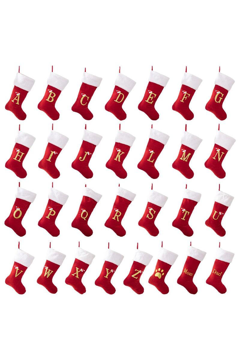 Christmas decoration supplies Red high-grade canary letter socks DIY name gift socks 829176143592