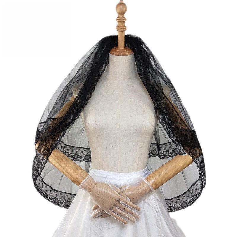 Black double lace veil 600937137939 - COCOMELODY