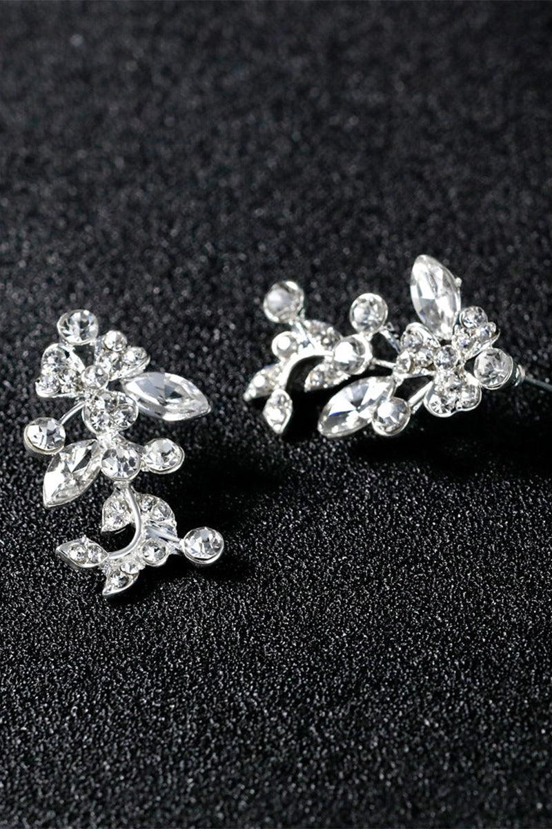 Brass Zircon Necklace Earrings Jewelry 574805330964 - COCOMELODY