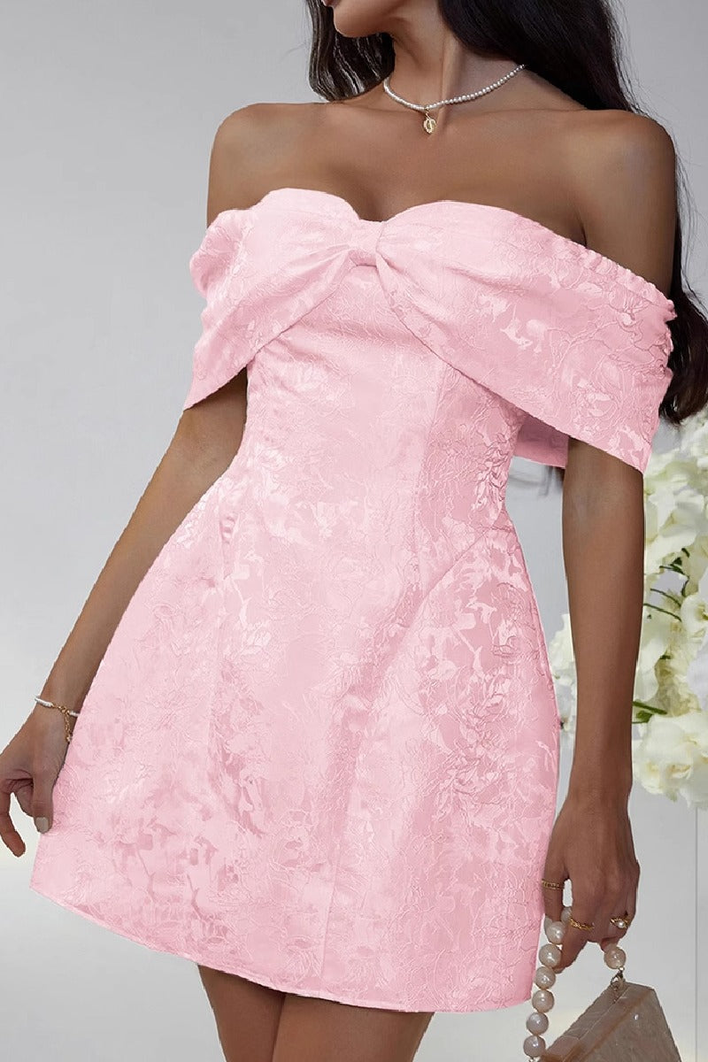 A-Line Mini Jacquard Satin Dress 911548528871