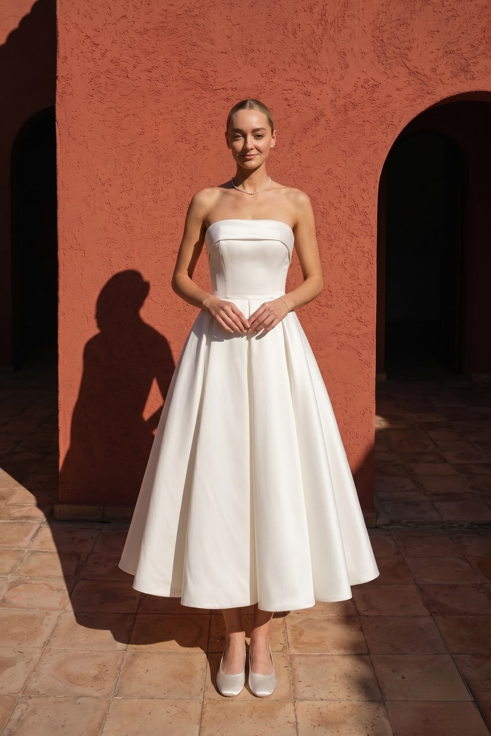 tea length bridal shower dress A-Line Tea Length Wedding Dresses Bridal Shower Dresses Bridal Gown Vintage 1940s / 1950s Little White Dresses 3/4 Length Sleeve Illusion Neck Graduation Birthday Lace Tulle with Appliques 2026