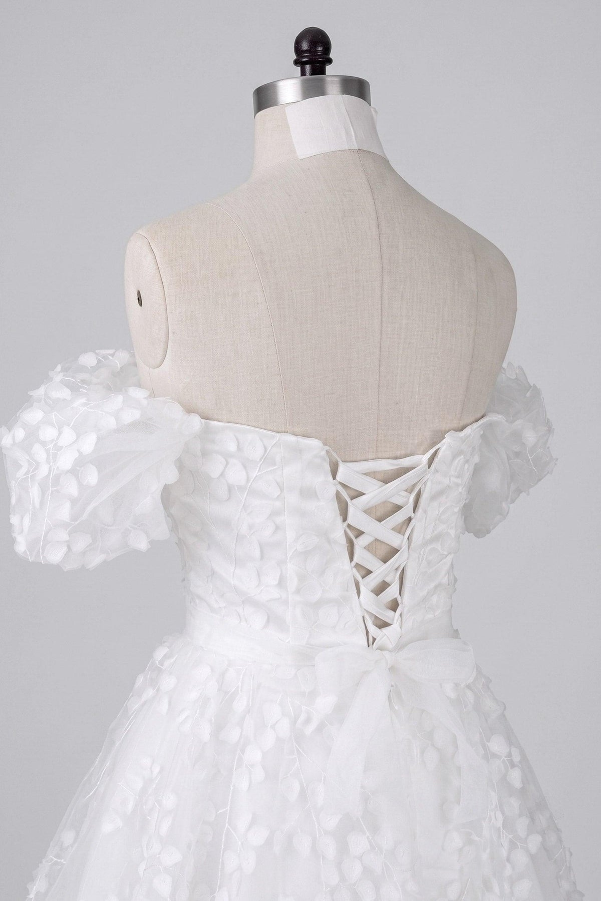 A-Line Short-Mini Lace Organza Little White Dress 100040 - 15 Days / Ivory / US0-UK2-EUR30 - COCOMELODY