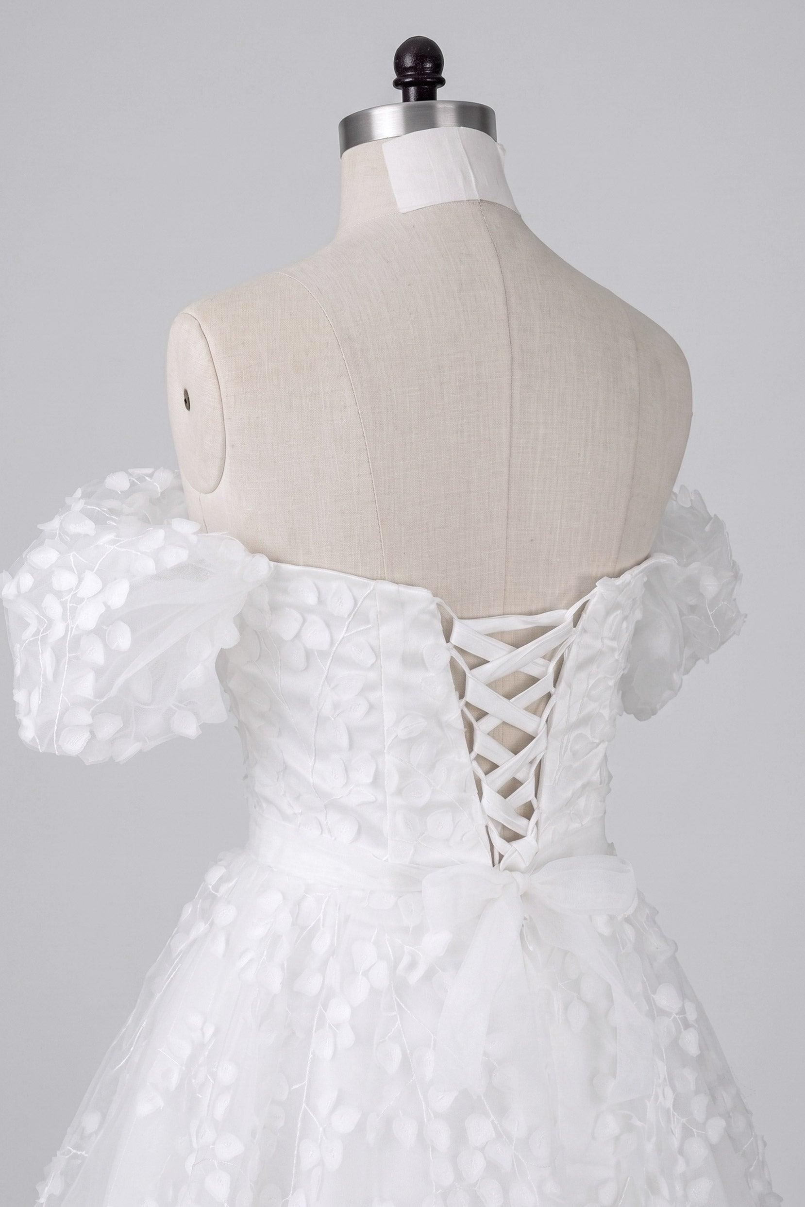 A-Line Short-Mini Lace Organza Little White Dress 100040 - 15 Days / Ivory / US0-UK2-EUR30 - COCOMELODY