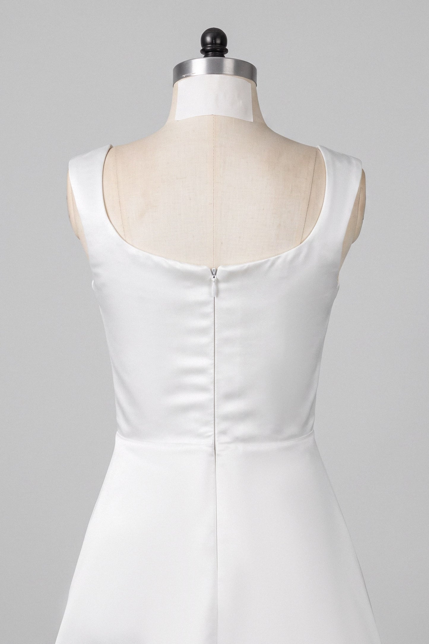 A-Line Short-Mini Satin Little White Dress 100050