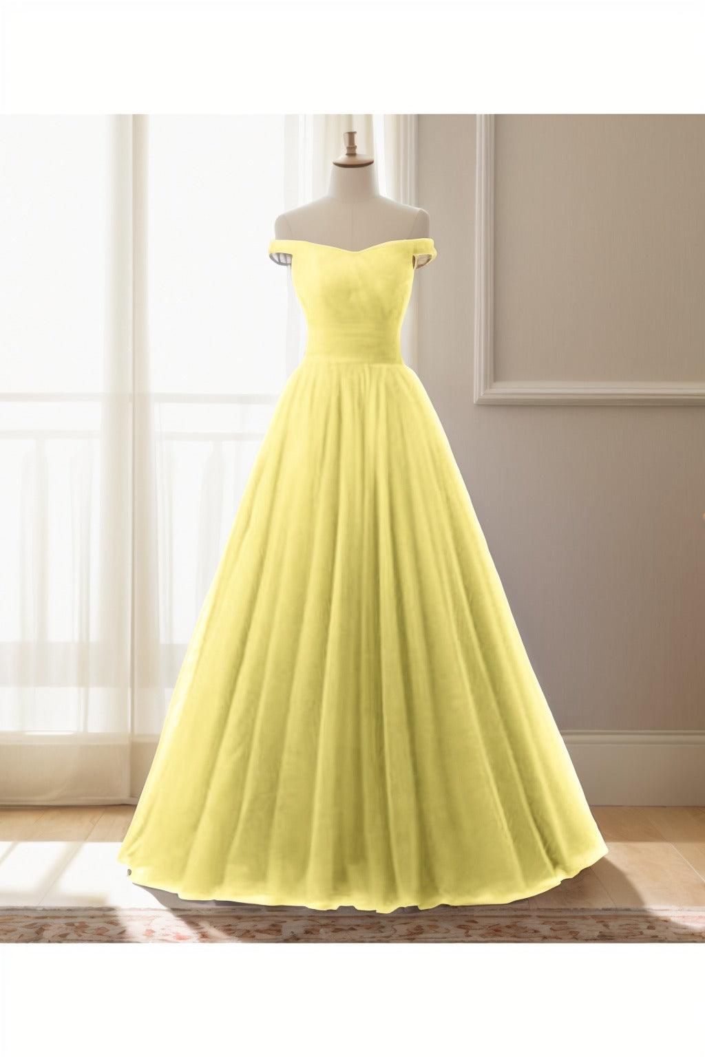 A-Line Floor Length Tulle Prom Dress CS0459 - COCOMELODY