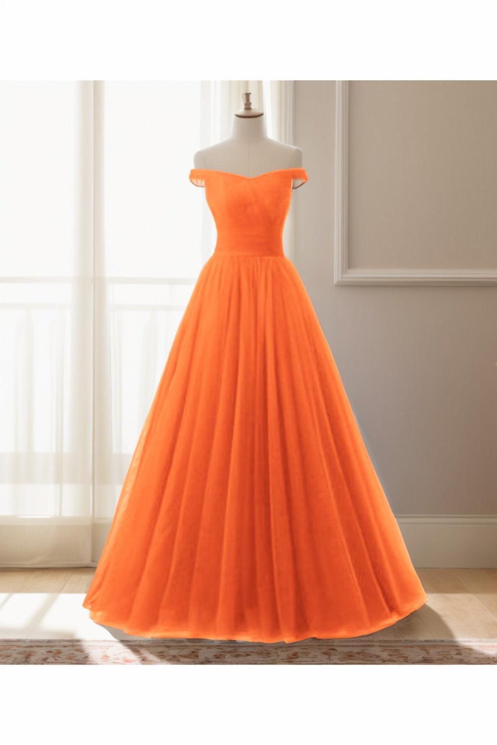 A-Line Floor Length Tulle Prom Dress CS0459 - COCOMELODY