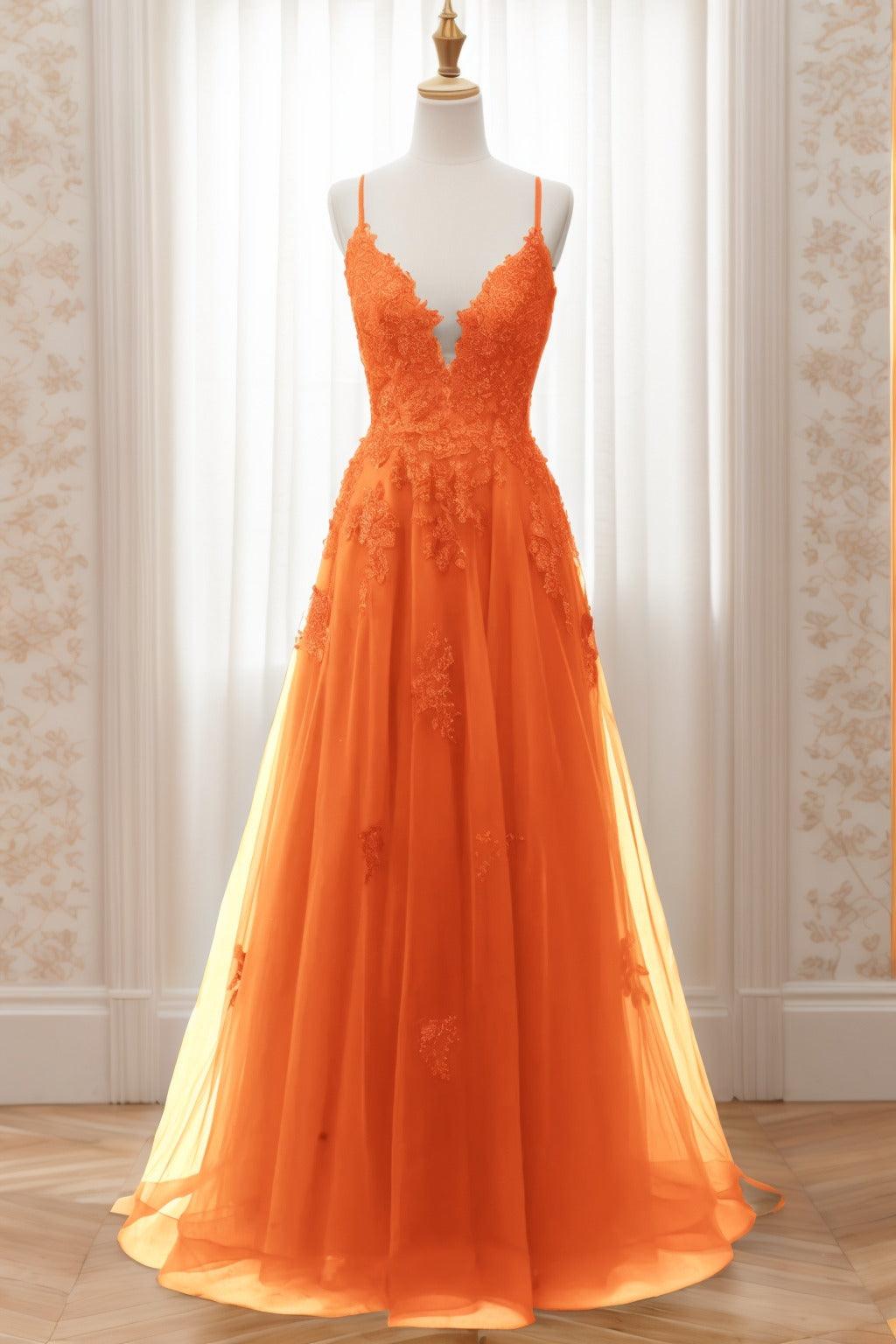 A-Line Sweep-Brush Train Tulle Prom Dress CS0463 - COCOMELODY