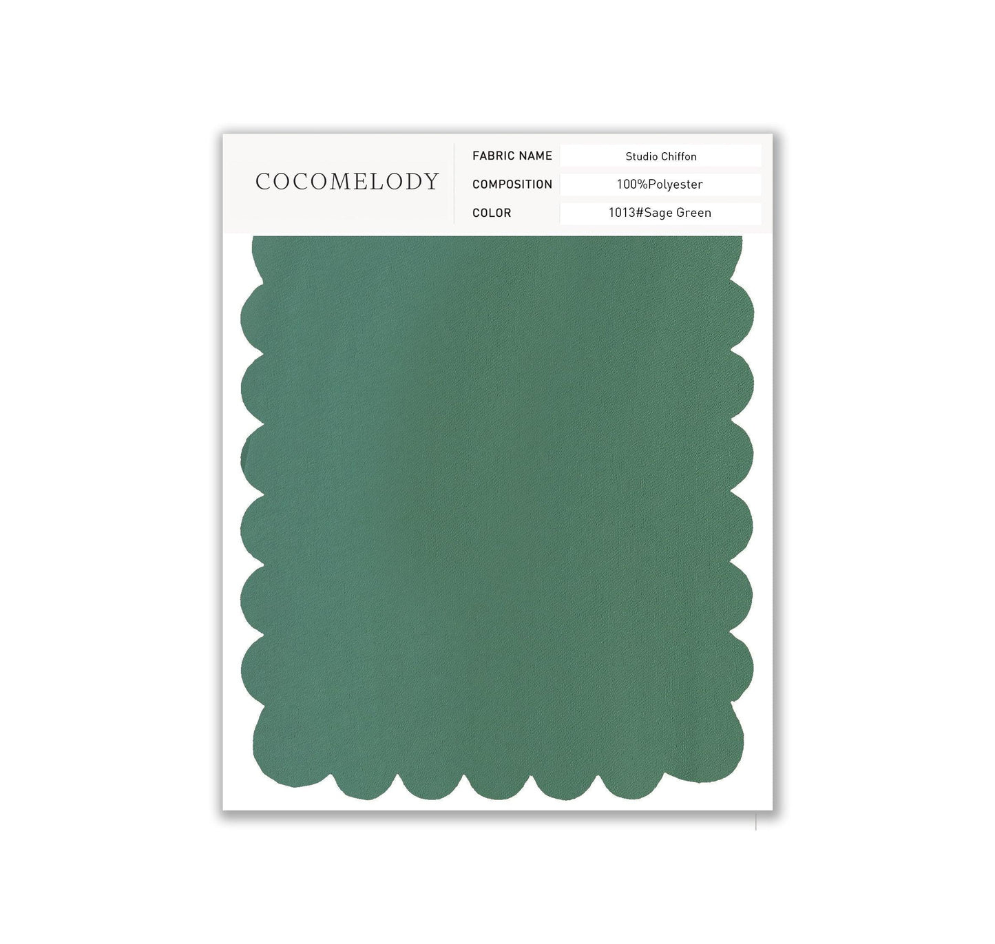 Chiffon Fabric Swatch in Single Color SWCH16001 - COCOMELODY
