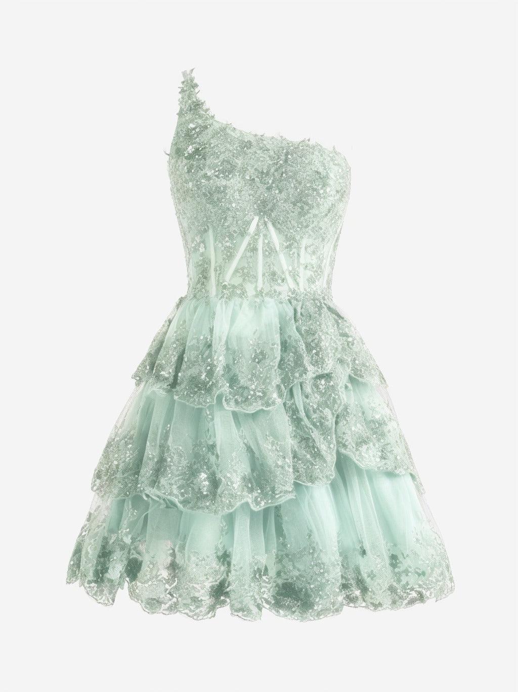 A-line Short Mini Tulle Prom Dress CS0420 - COCOMELODY