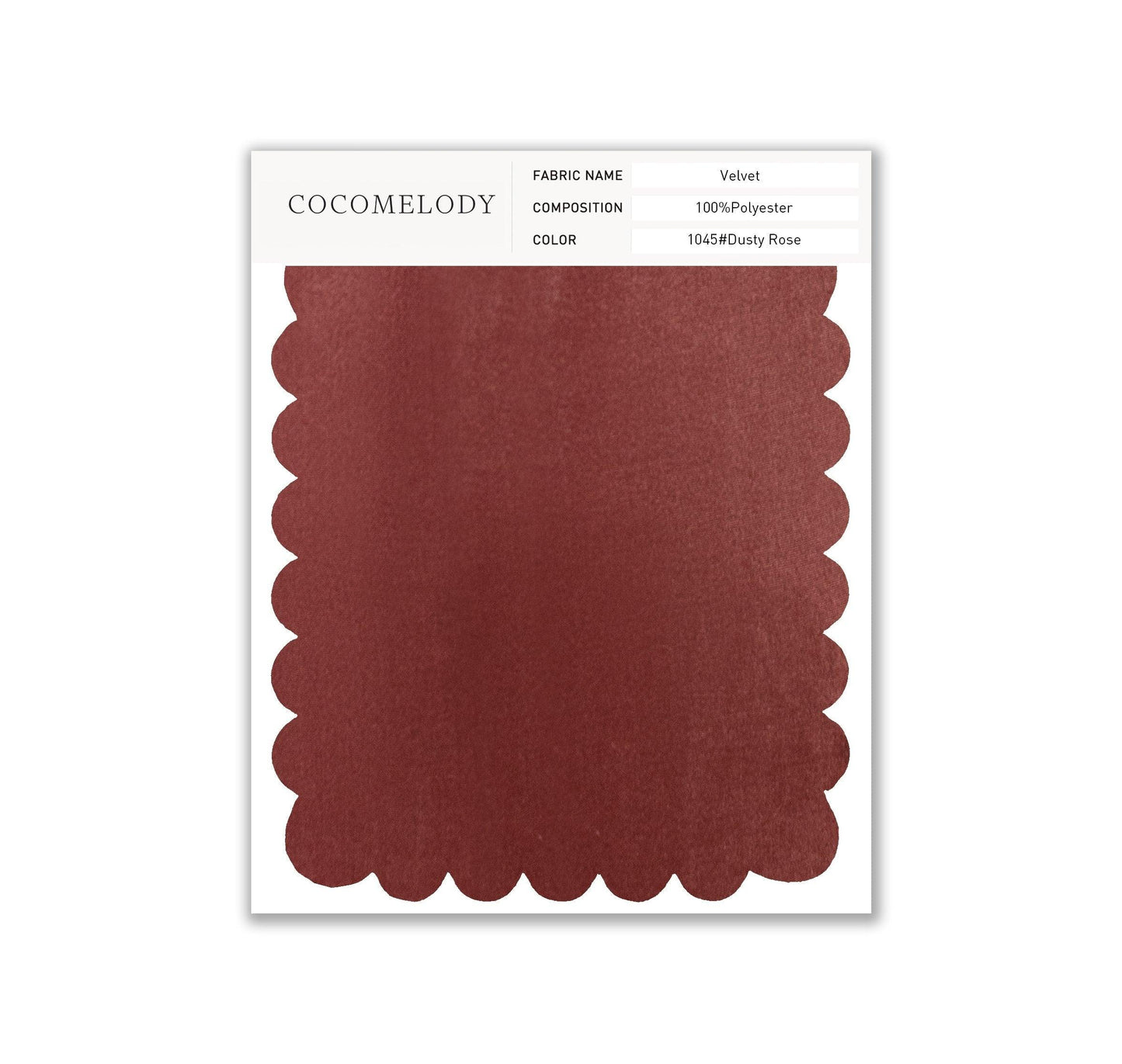 Velvet Fabric Swatch in Single Color SWVT19004