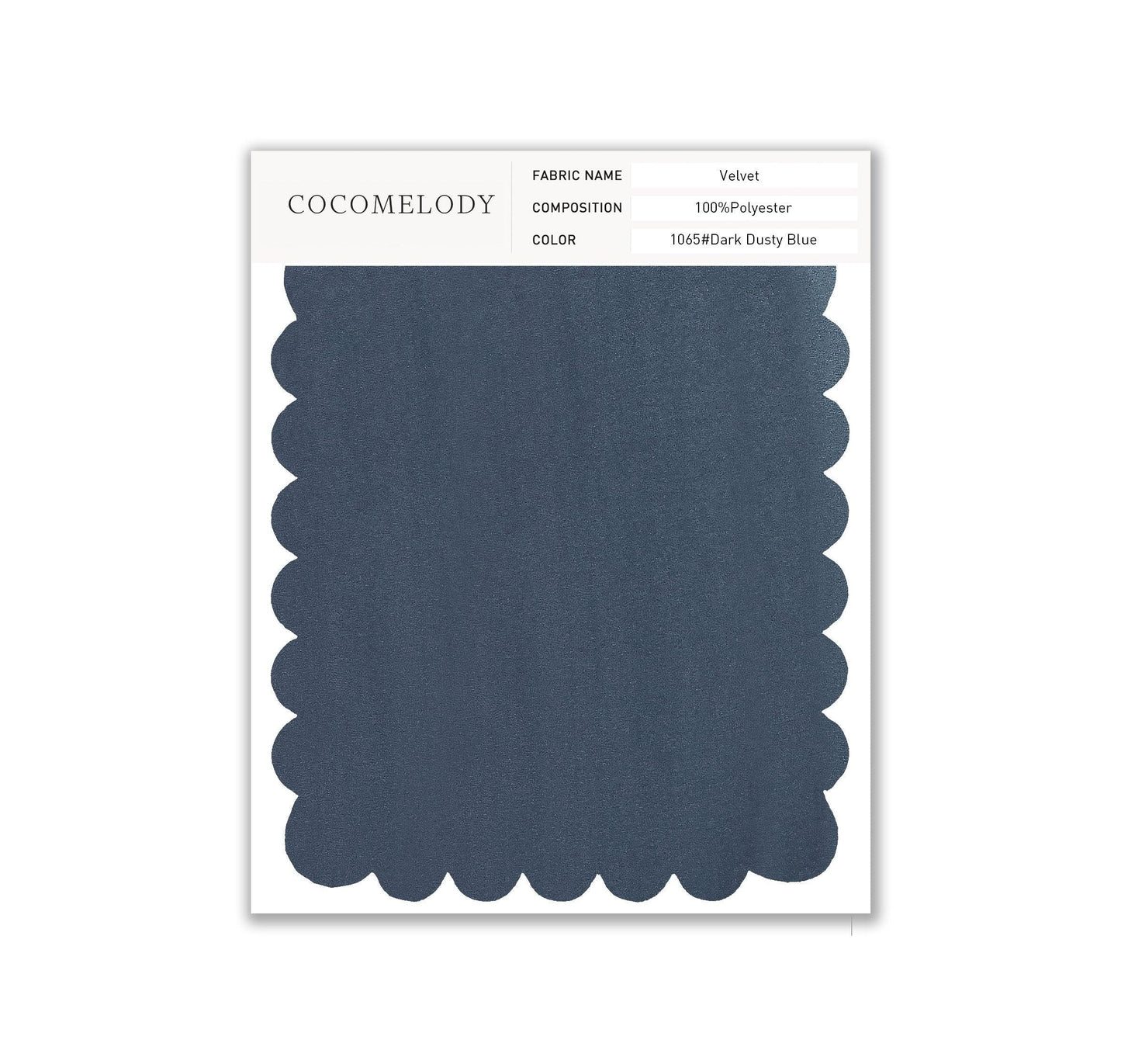 Velvet Fabric Swatch in Single Color SWVT19004 - COCOMELODY