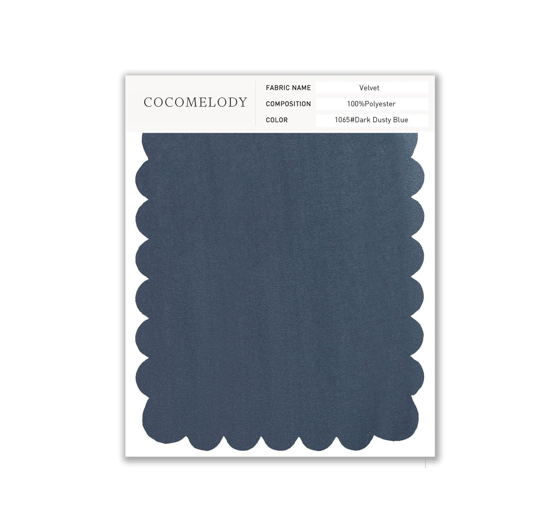Velvet Fabric Swatch in Single Color SWVT19004 - COCOMELODY