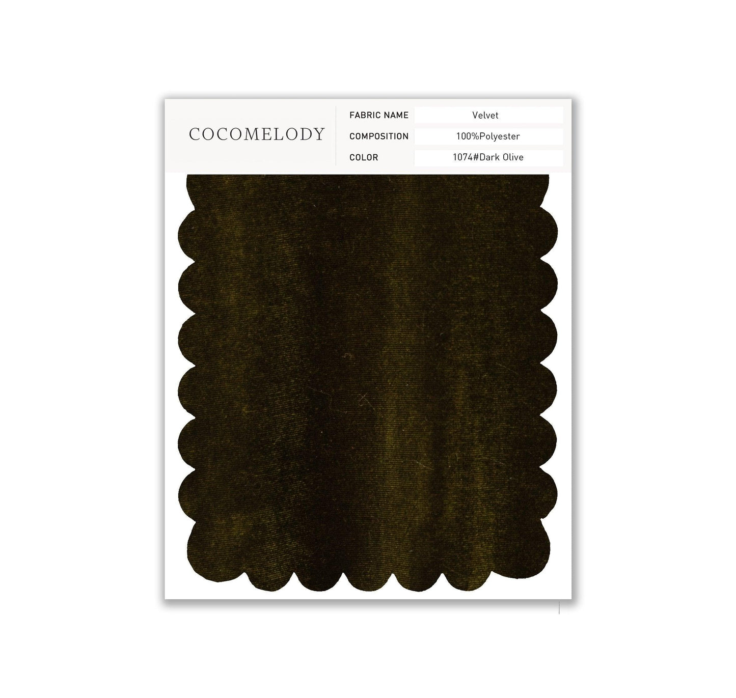 Velvet Fabric Swatch in Single Color SWVT19004 - COCOMELODY
