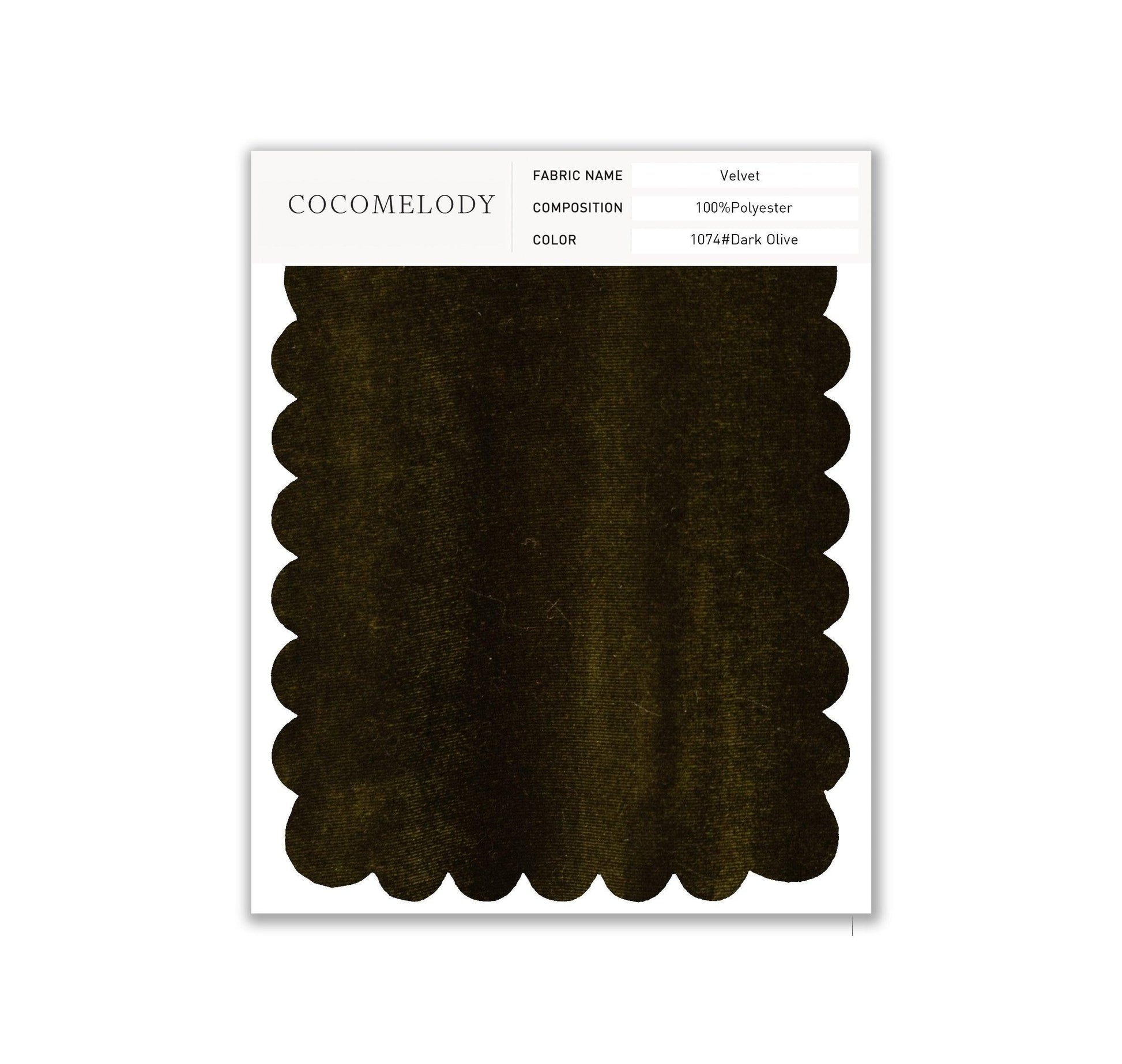 Velvet Fabric Swatch in Single Color SWVT19004 - COCOMELODY