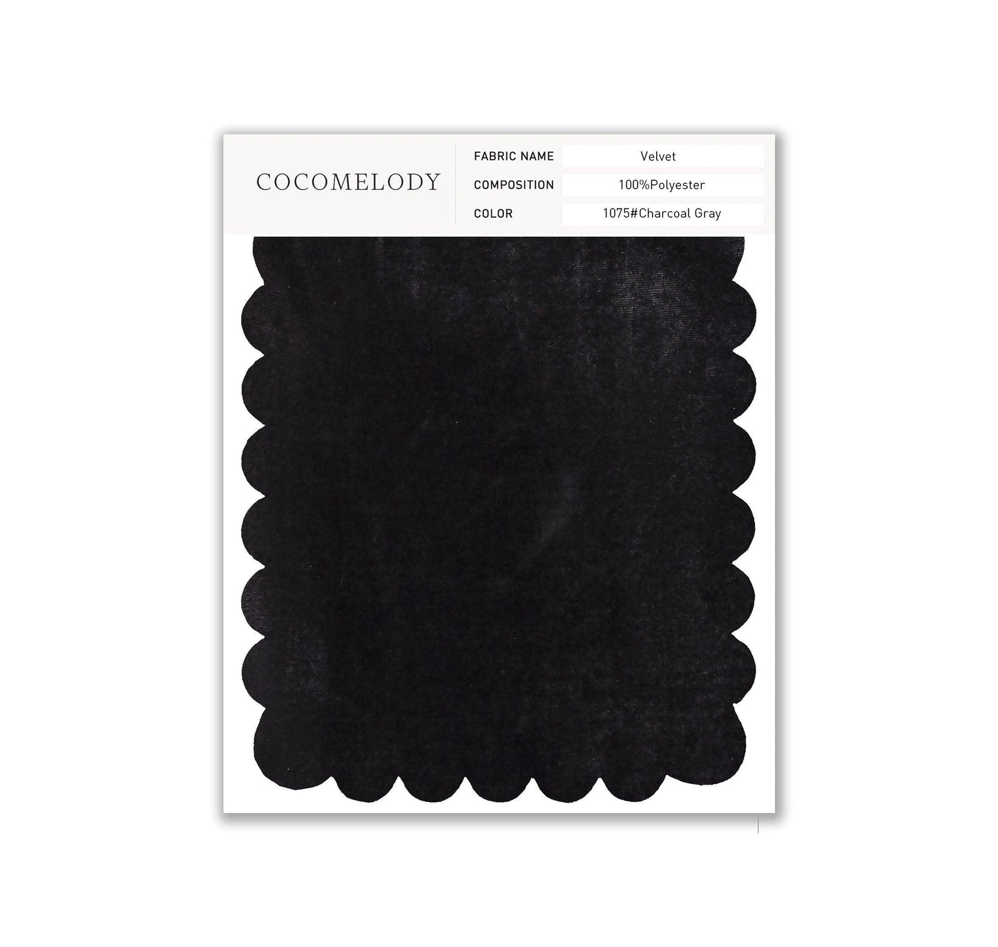Velvet Fabric Swatch in Single Color SWVT19004 - COCOMELODY