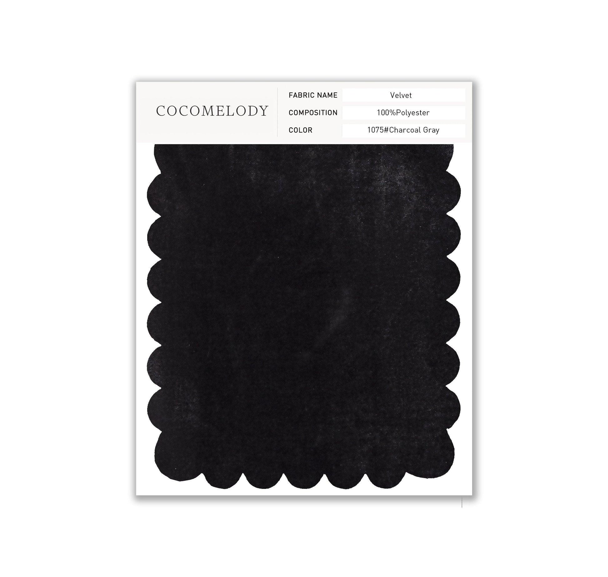 Velvet Fabric Swatch in Single Color SWVT19004 - COCOMELODY