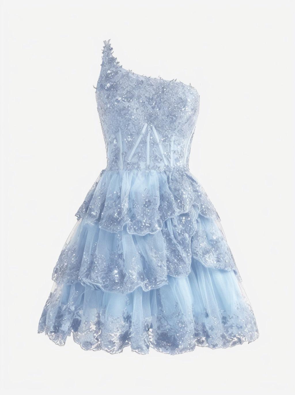 A-line Short Mini Tulle Prom Dress CS0420 - COCOMELODY