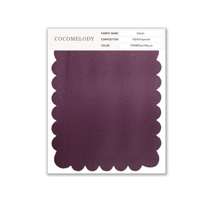 Velvet Fabric Swatch in Single Color SWVT19004 - COCOMELODY