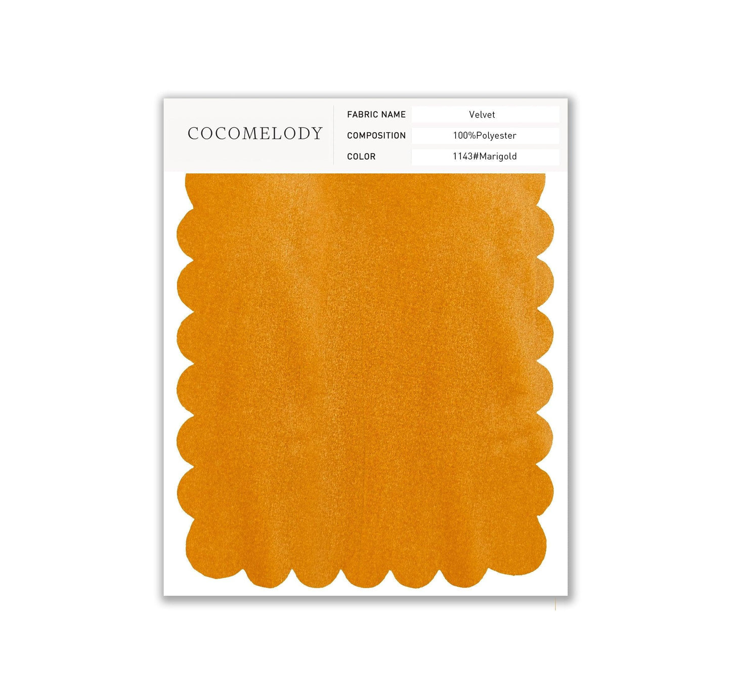 Velvet Fabric Swatch in Single Color SWVT19004 - COCOMELODY