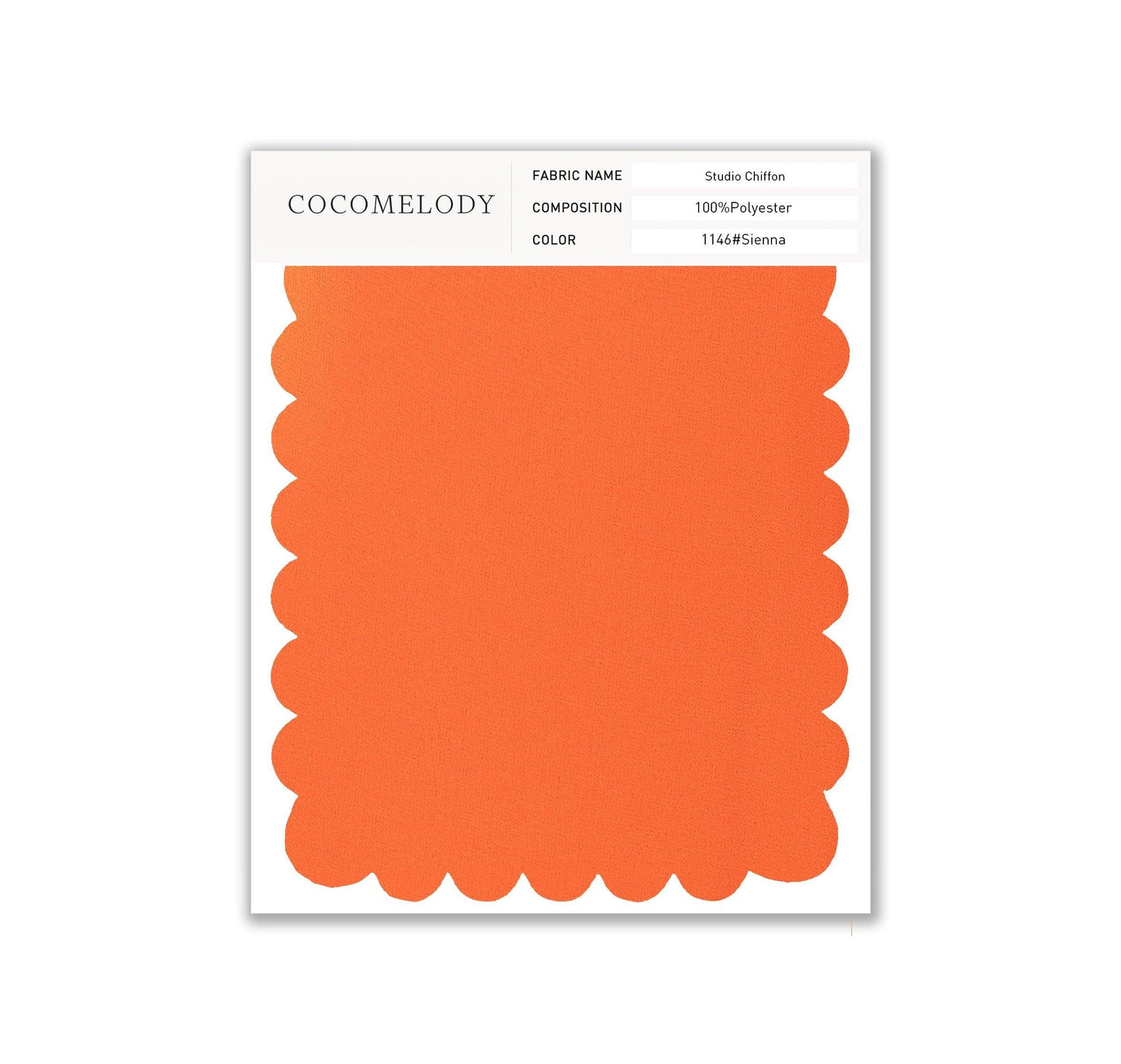 Chiffon Fabric Swatch in Single Color SWCH16001 - COCOMELODY