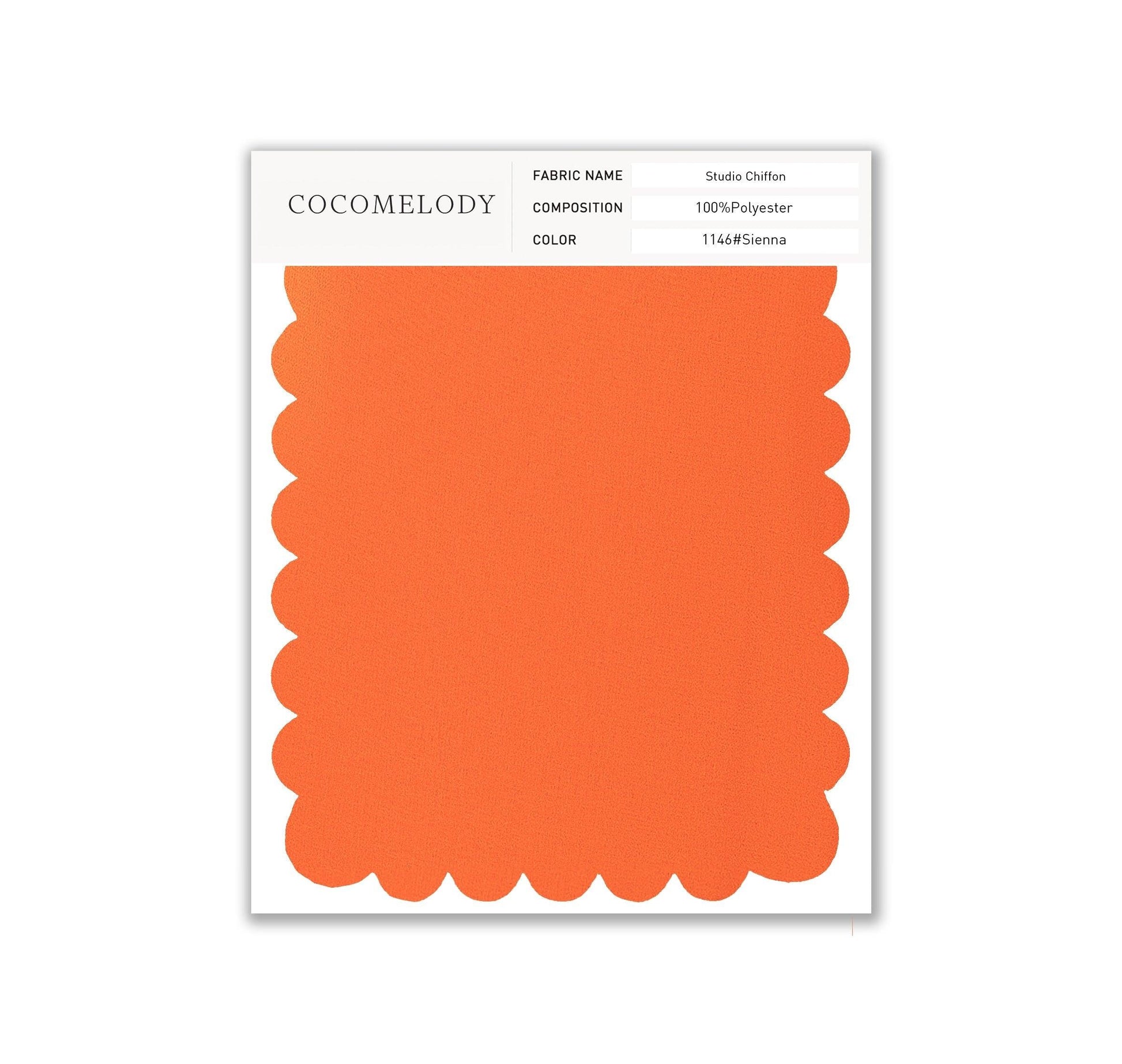 Chiffon Fabric Swatch in Single Color SWCH16001 - COCOMELODY