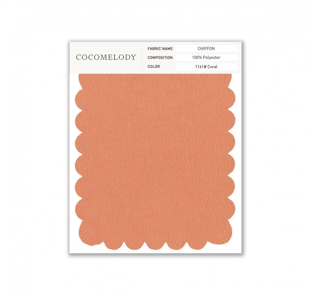 Chiffon Fabric Swatch in Single Color SWCH16001 - COCOMELODY