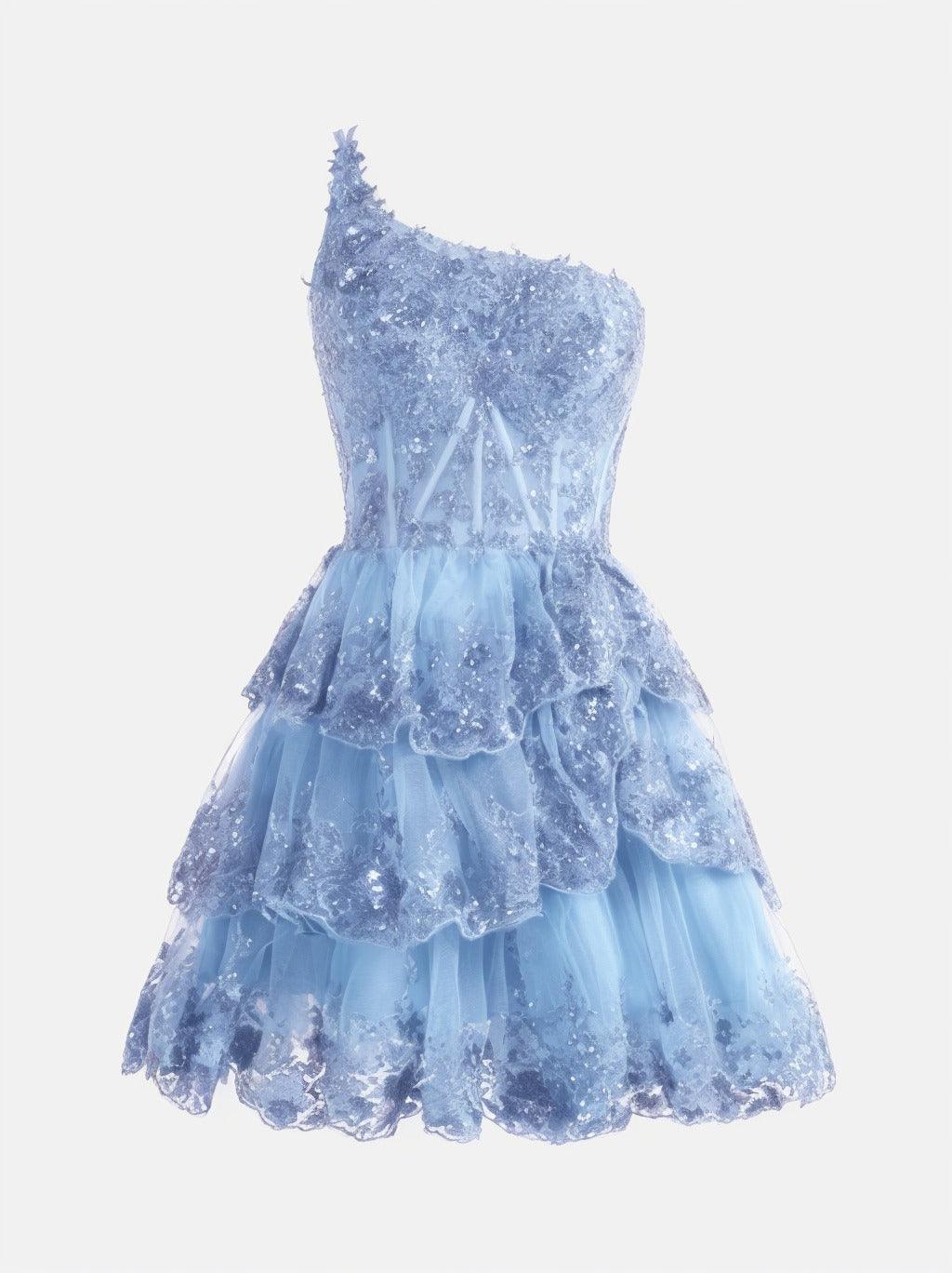 A-line Short Mini Tulle Prom Dress CS0420 - COCOMELODY