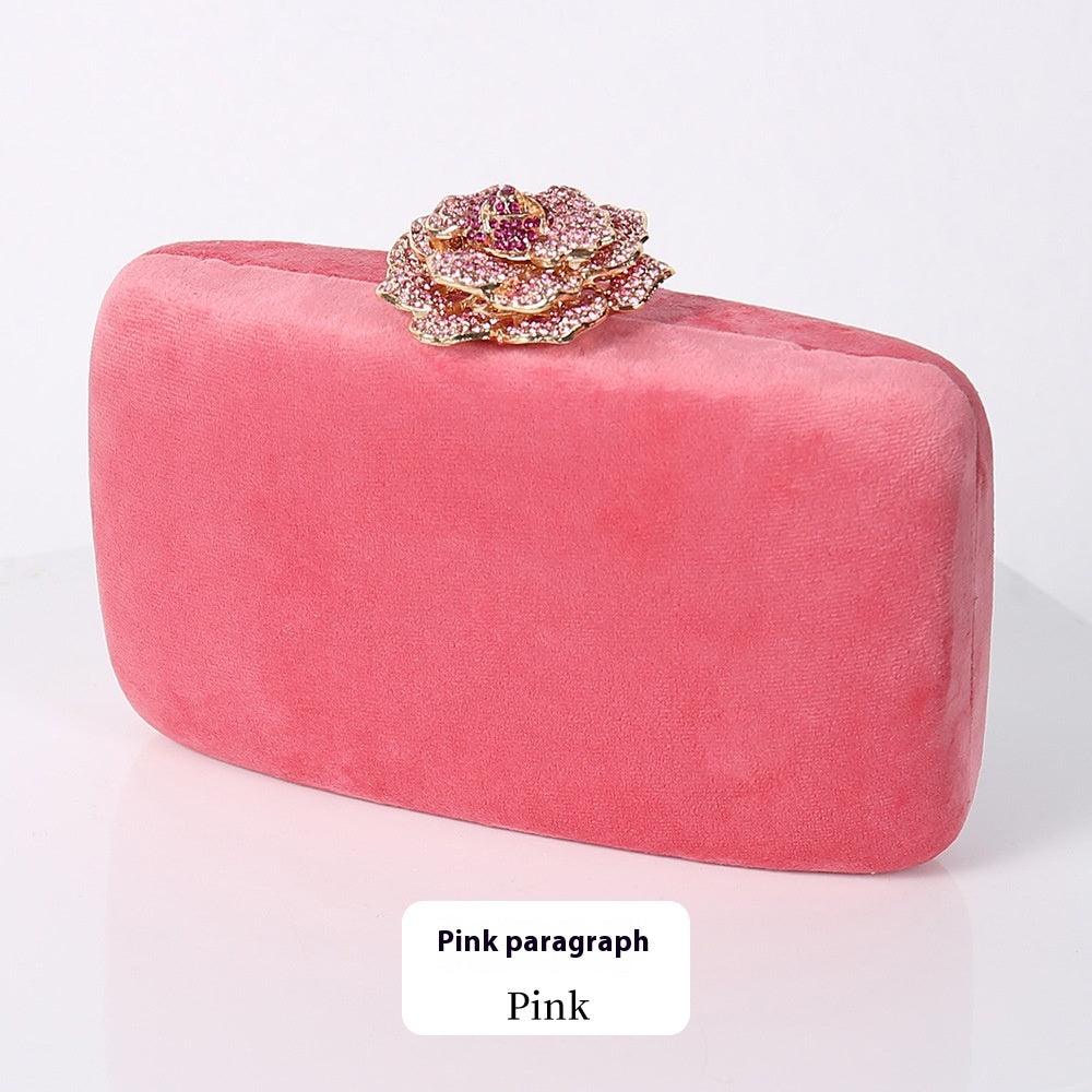 Fine Diamond Dinner Bag Flannel Clutch Bag Chain Party 609389165076 - COCOMELODY