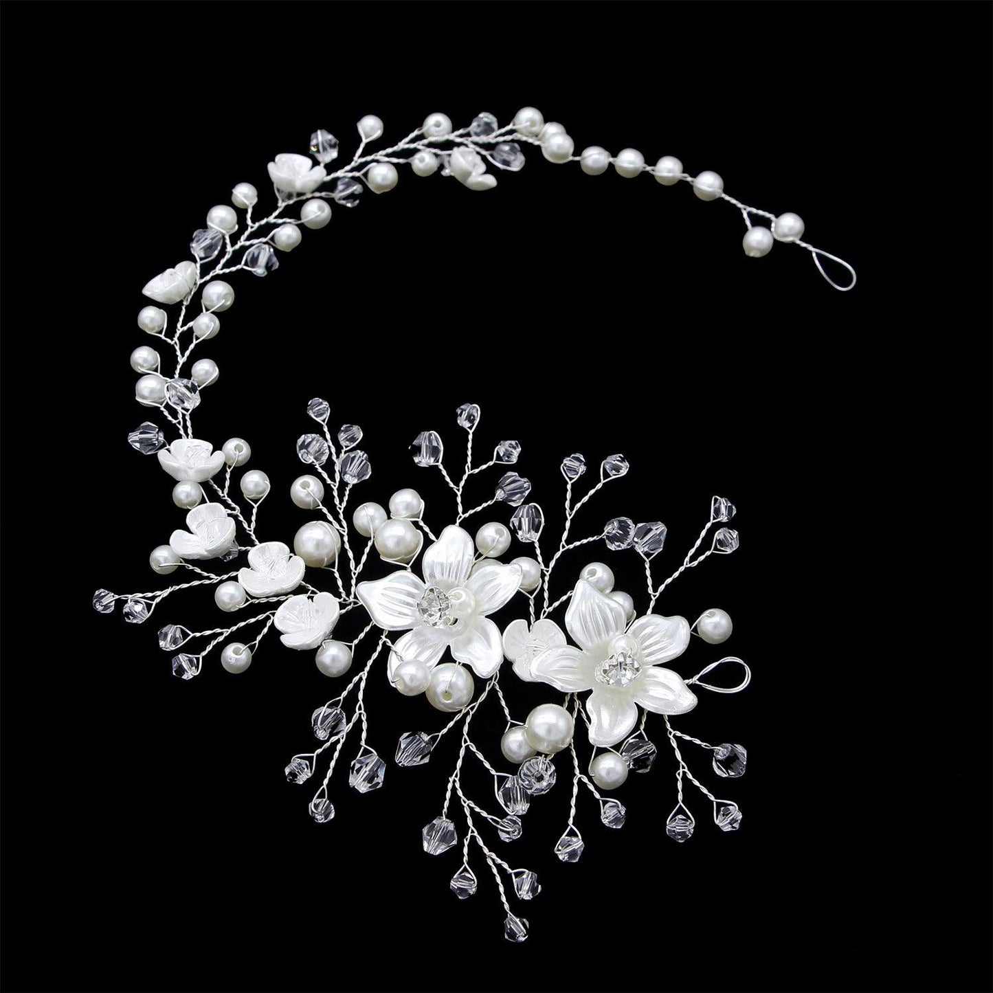 Wedding Headpieces Handmade Flowers Bridal Accessories Wedding Hair Accessories Crystal Pearl Headpieces 601071421433 - COCOMELODY