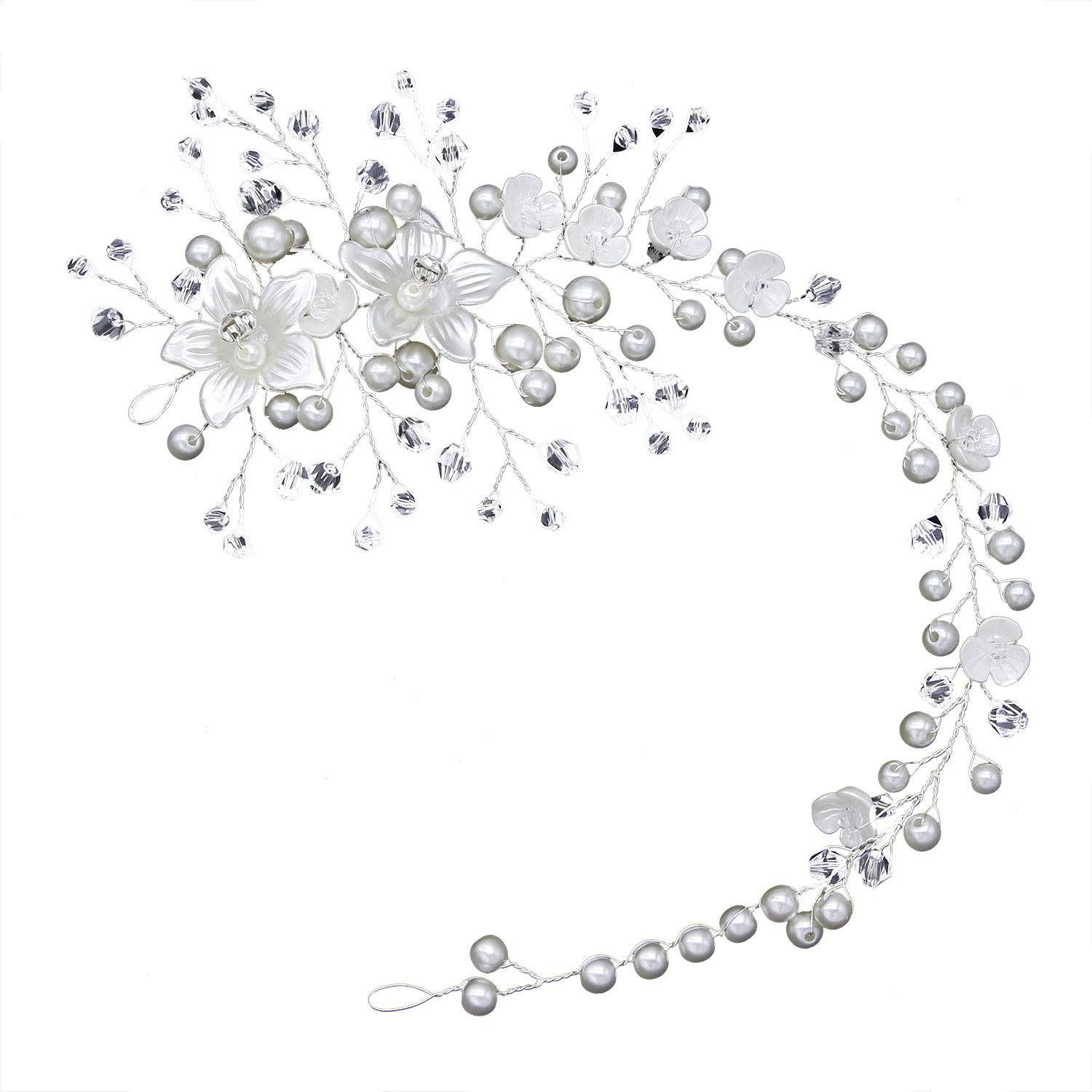 Wedding Headpieces Handmade Flowers Bridal Accessories Wedding Hair Accessories Crystal Pearl Headpieces 601071421433 - COCOMELODY