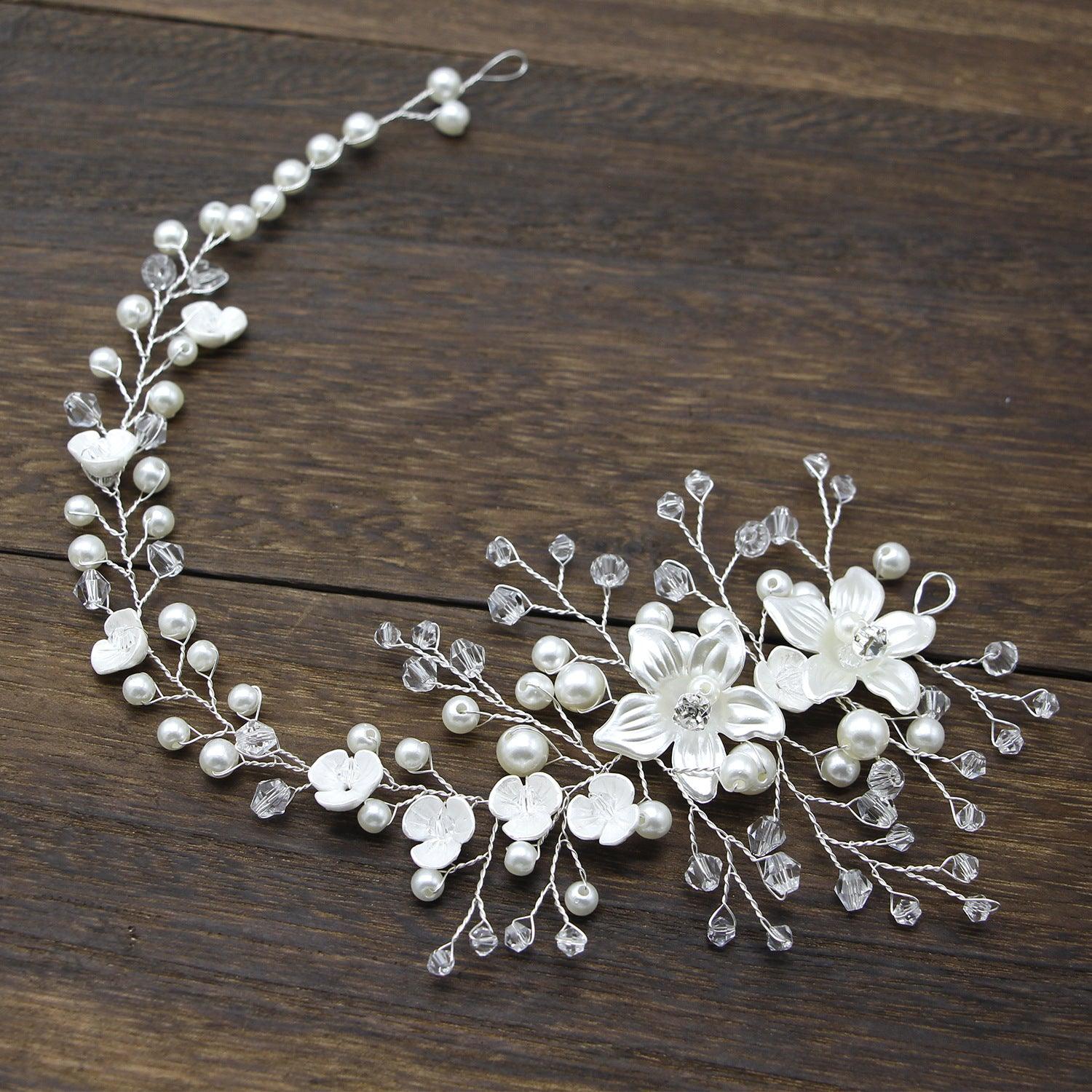 Wedding Headpieces Handmade Flowers Bridal Accessories Wedding Hair Accessories Crystal Pearl Headpieces 601071421433 - COCOMELODY