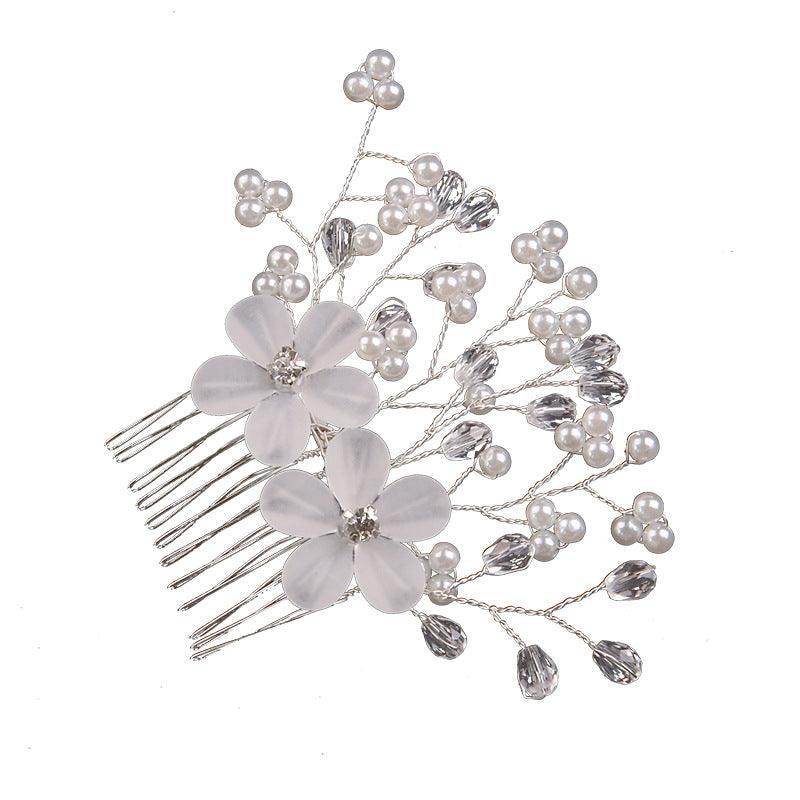 Bridal headwear Pearl hair comb Wedding bridal accessories with comb Accessorized multicolor headwear 601413822086 - COCOMELODY