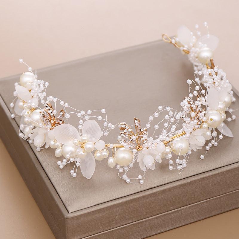 White bridal pearl Headpieces wedding accessories 609189851037 - COCOMELODY