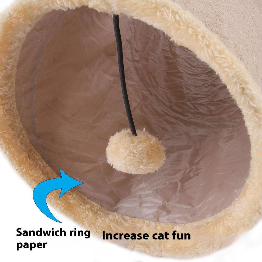 Pet cat aisle can hold folding suede cat pipe puzzle cat toy drill bucket 657151126511 - COCOMELODY