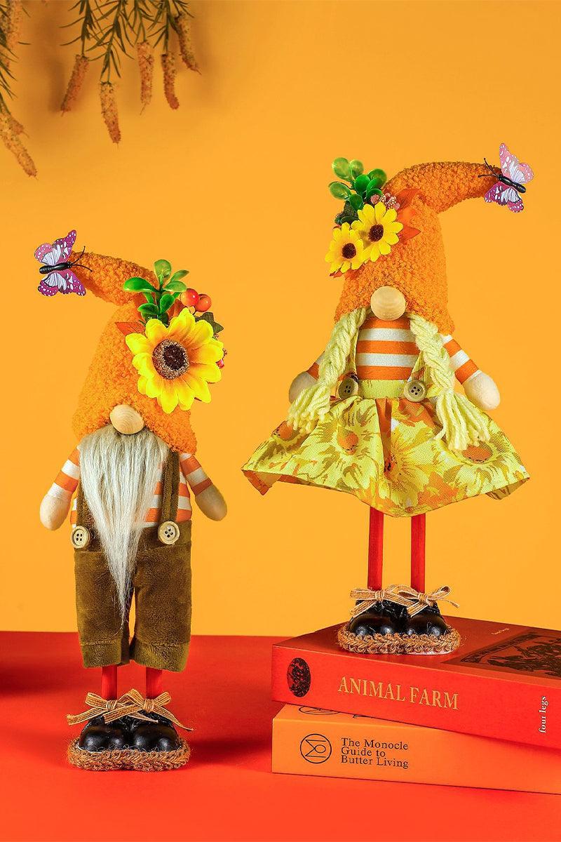 Christmas Thanksgiving harvest Festival cloth standing pose sunflower skirt no face doll doll decoration 775310140962 - COCOMELODY