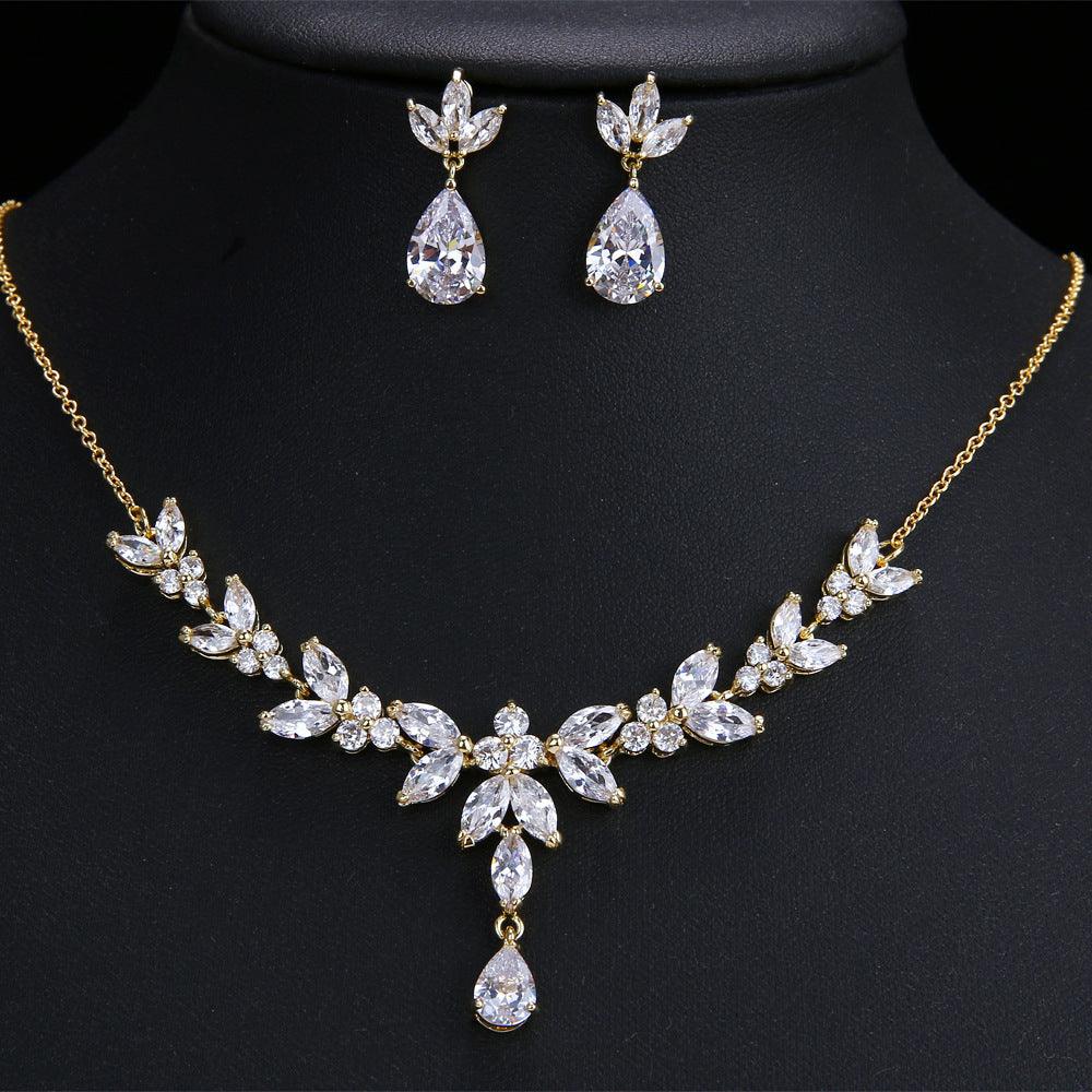 Water Drop Zircon Necklace Bridal Accessory 616165232392 - COCOMELODY