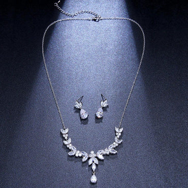 Water Drop Zircon Necklace Bridal Accessory 616165232392 - COCOMELODY