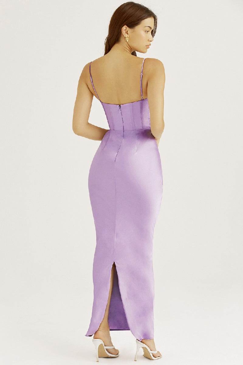 Sheath-Column Maxi Satin Formal Evening Dresses 684631475258 - COCOMELODY