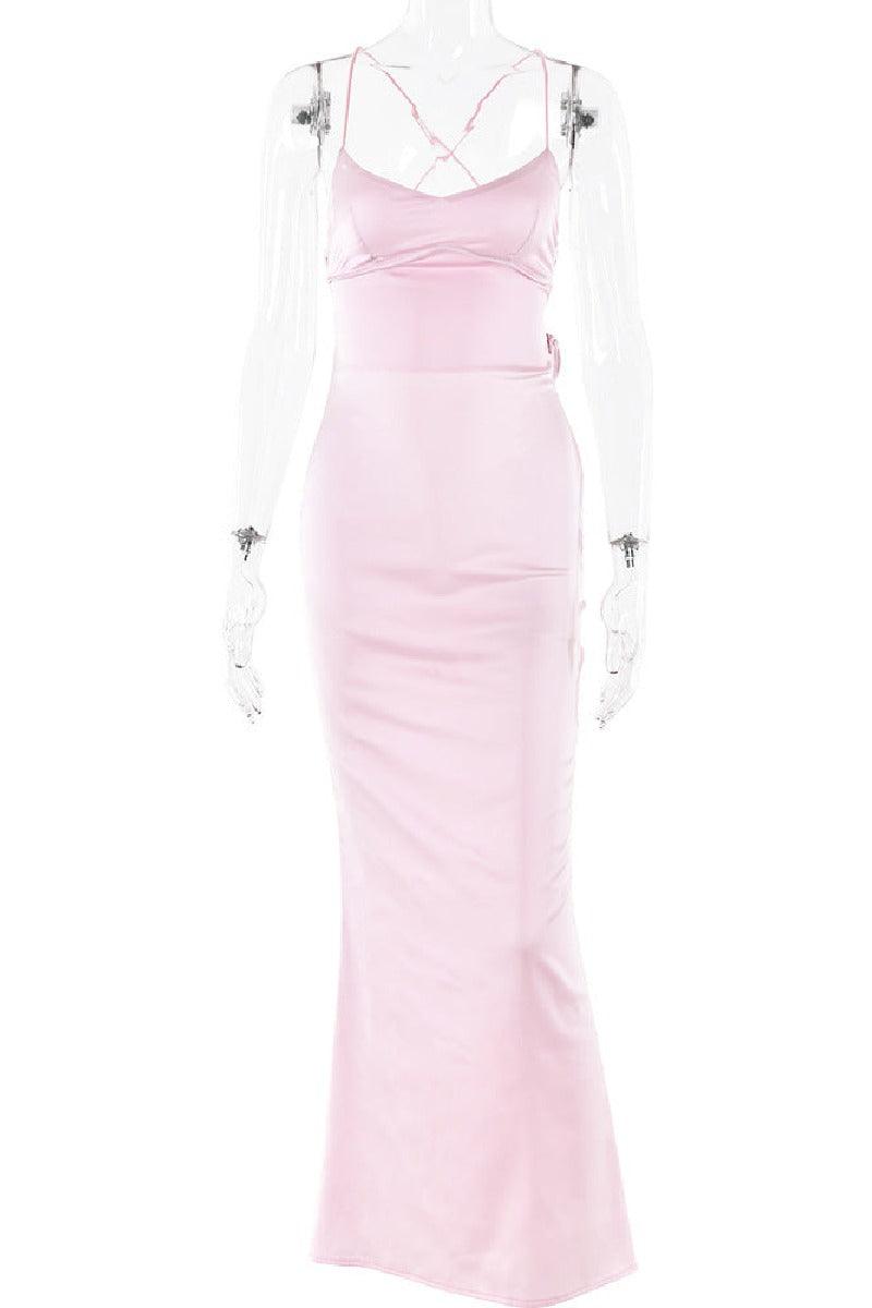 Sexy halter satin cocktail dress 689849690730 - COCOMELODY