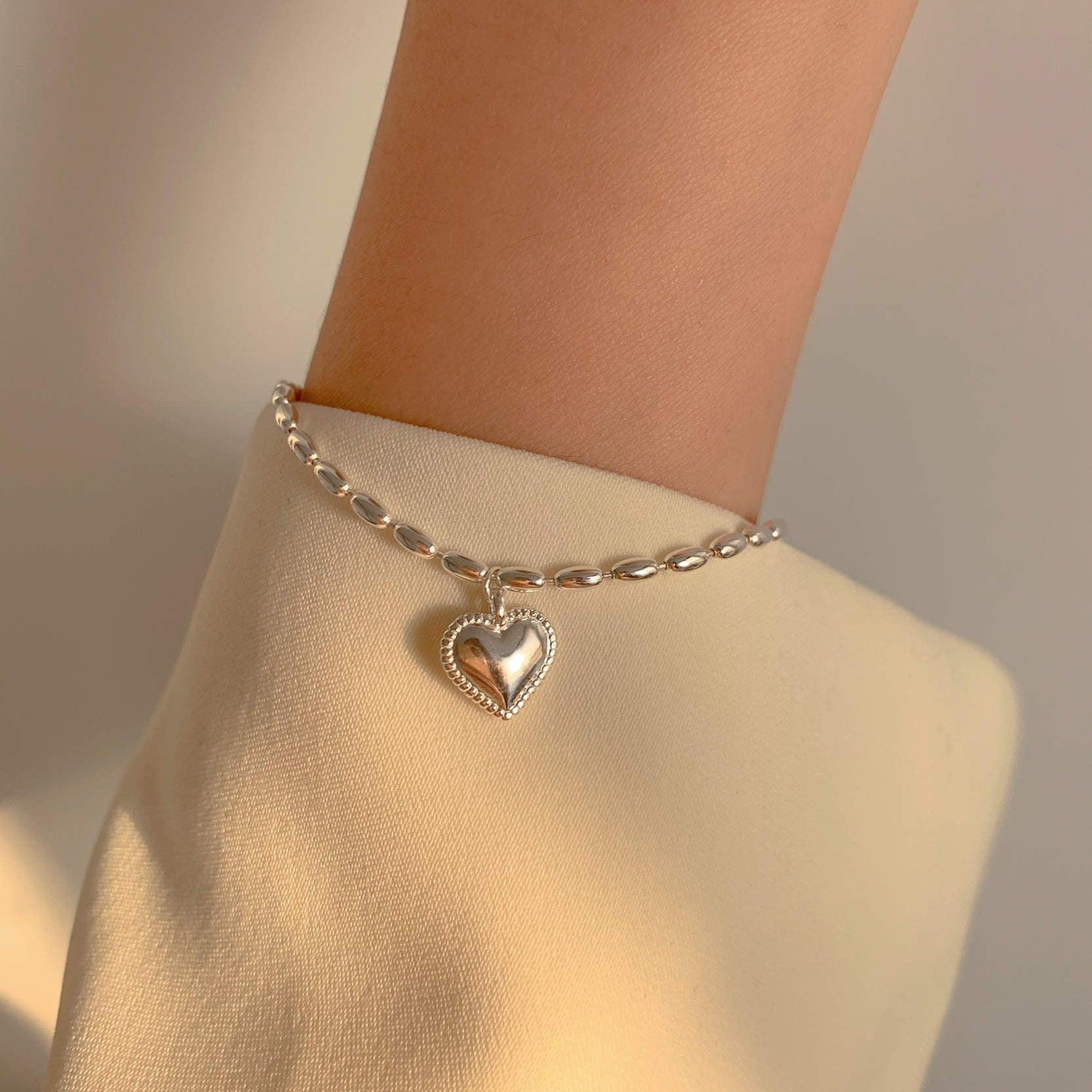 Silver plated rice heart bracelet 616834204190 - COCOMELODY