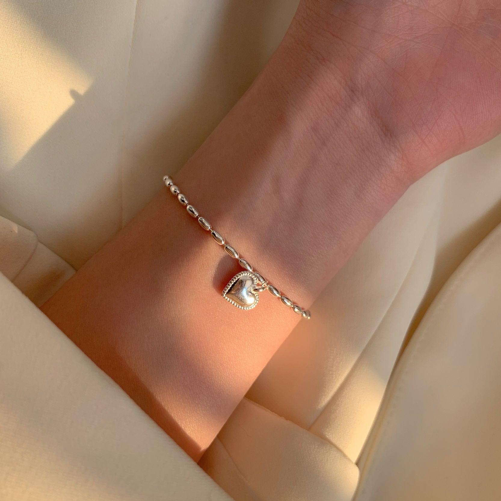 Silver plated rice heart bracelet 616834204190 - COCOMELODY