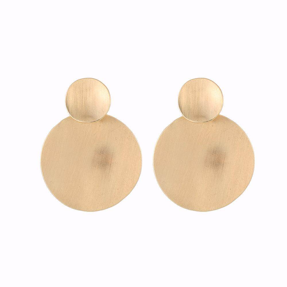 Fashion personality geometric brushed earclip medium long earrings 619305820647 - COCOMELODY
