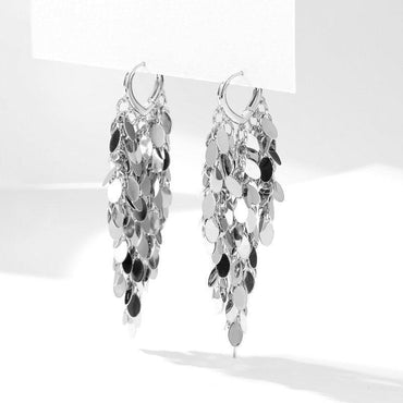 Sequined tassel earrings 716729737869 - COCOMELODY