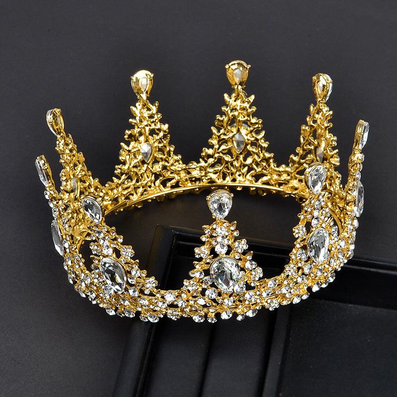 Black Headwear Crown Baroque Crown Rhinestone Headwear 620401524708 - COCOMELODY