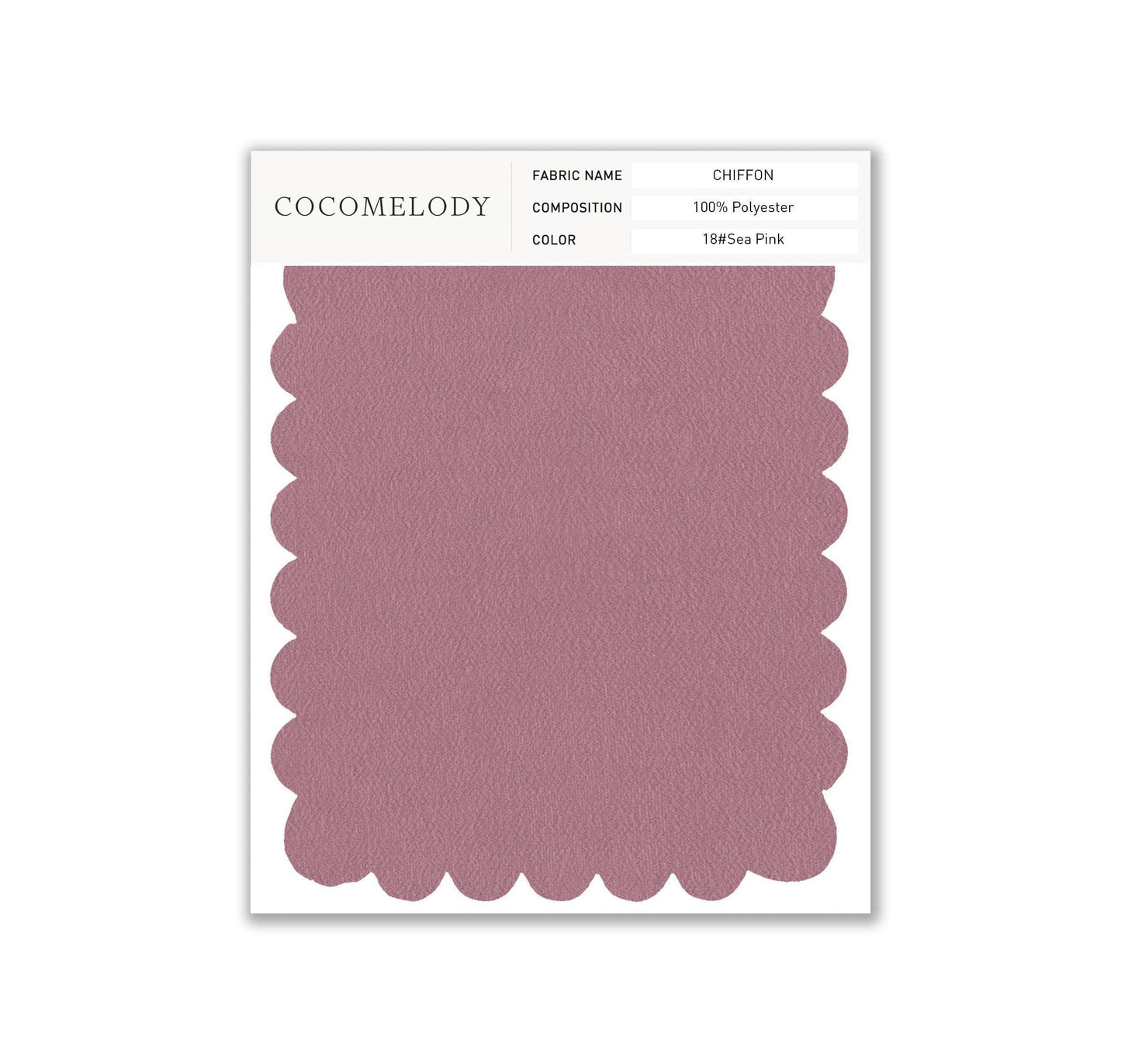 Chiffon Fabric Swatch in Single Color SWCH16001