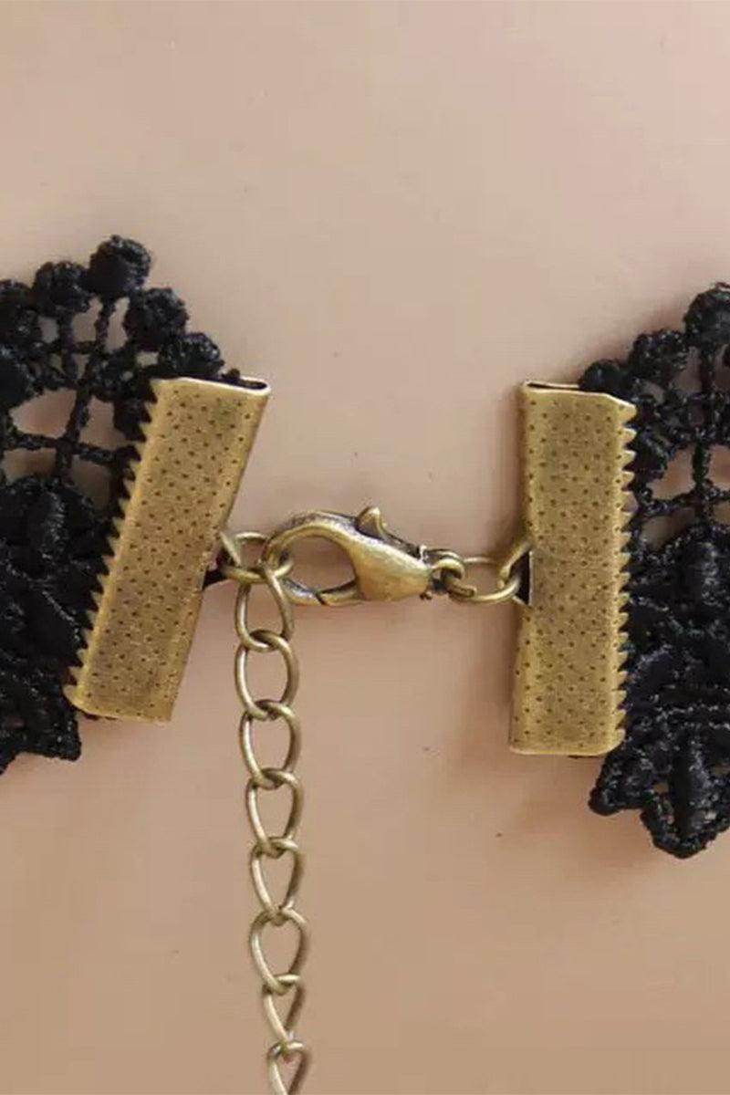 Lace and Alloy Necklaces with Crystals 630482029009 - COCOMELODY