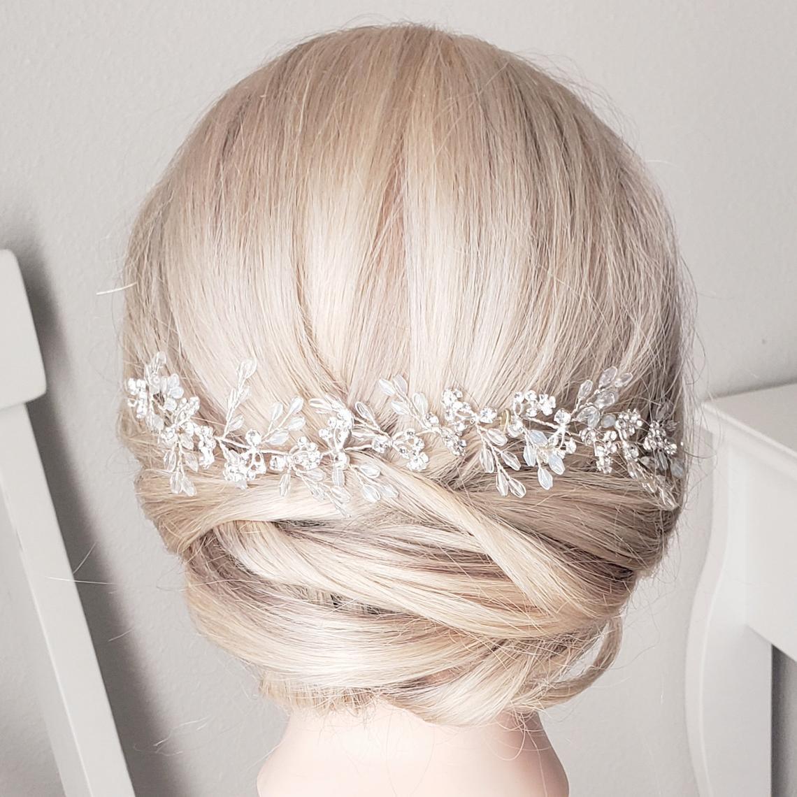 Headwear White crystal handmade headband Bridal Wedding Dress Accessories Bridal Headpieces 606632055117 - COCOMELODY